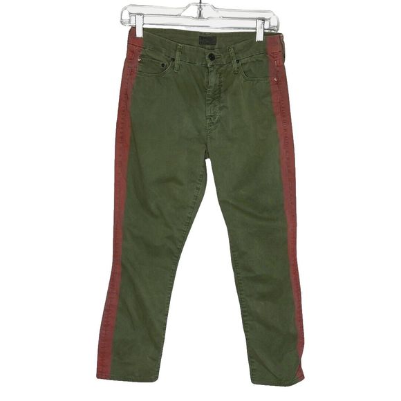 Mother Jeans Womens  4 27"  Green Rust Red The Looker Killing‎ Time Wash Cropped - Picture 1 of 9